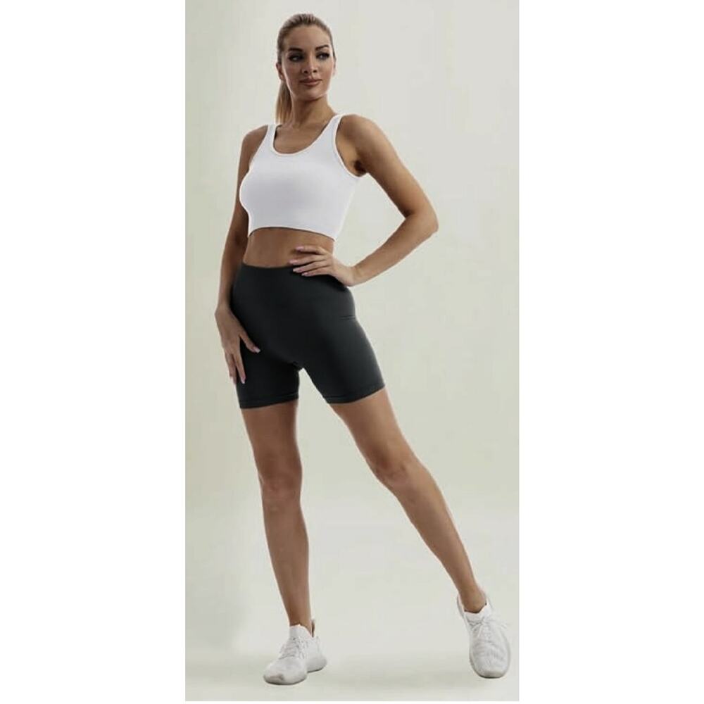 Women's Workout Shorts High Waist Scrunch Butt Gym Booty Shorts - Picture 4 of 4